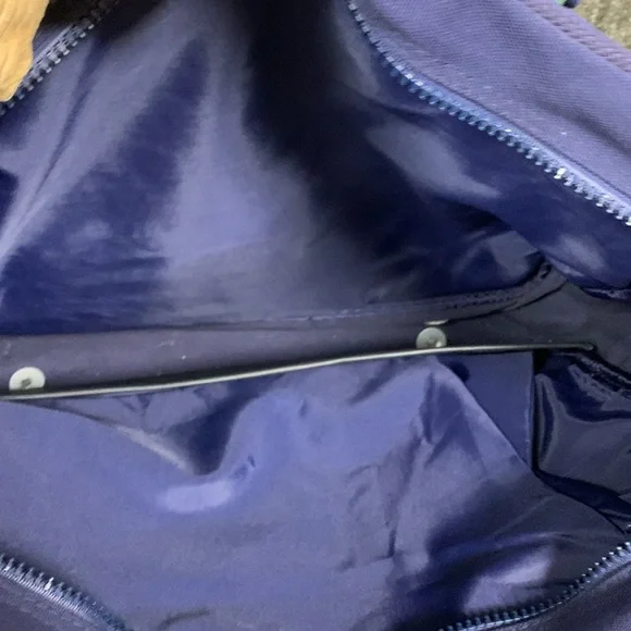 Vintage Viaggio Navy Blue, Hunter Green & Red Laptop Bag with Leather Accents